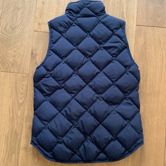Women's J. Crew Navy Blue Diamond Quilted Down Filled Vest Size XS - Picture 6 of 7